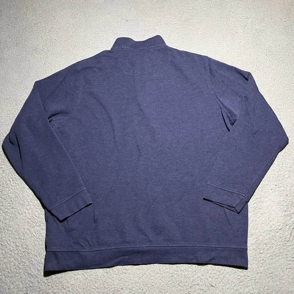 Peter Millar Crown Comfort 1/4 Zip Pullover Mens XL Blue Golf Logo Soft Preppy